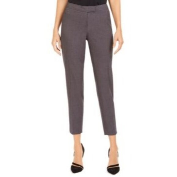 Anne Klein Womens Straight Leg Mid Rise Bowie Pants Zinc Anne Black Size 10 NWT - Picture 1 of 1